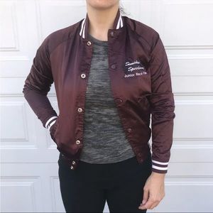 sunshine speedway junior race fan maroon satin jacket kid's large woman's small